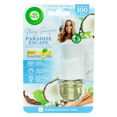 دستگاه + یدک خوشبو کننده هوا انگلیسی ایرویک Air Wick Paradise Escape با رایحه نارگیل حجم 19 میل