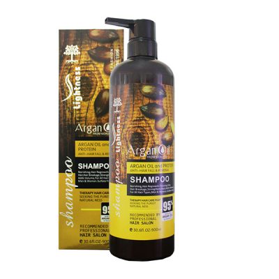 شامپو ضد ریزش مو بدون سولفات لایتنس Lightness حاوی روغن آرگان و پروتئین مناسب انواع مو 900 میل