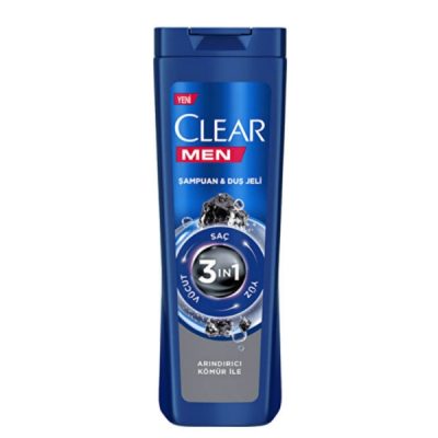 شامپو سر و بدن 3 در 1 مردانه کلیر حاوی عصاره زغال 350 میل