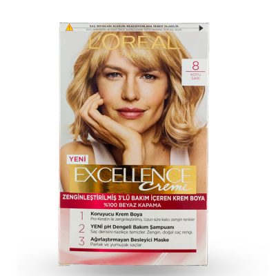 کیت رنگ مو لورآل بلوند تیره شماره 8 سری Excellence