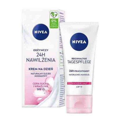 کرم مرطوب کننده آلمانی نیوآ NIVEA 24h Moisture حاوی روغن بادام مناسب پوست خشک 50 میل