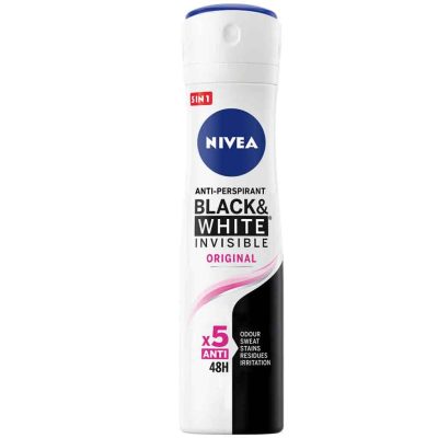 اسپری ضد تعریق آلمانی نیوآ Nivea black & white Invisible Original مناسب بانوان 150 میل