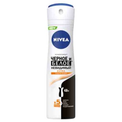 اسپری روسی ضد تعریق زنانه NIVEA Black & White Extra نیوآ  150 میل