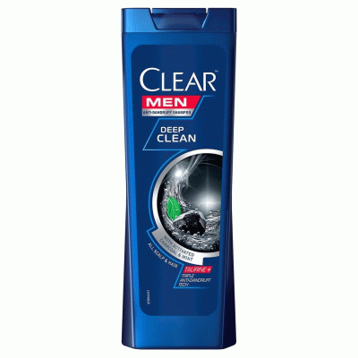شامپو کلیر زغالی مدل deep clean حاوی زغال فعال و نعناع حجم 400 میل اروپایی