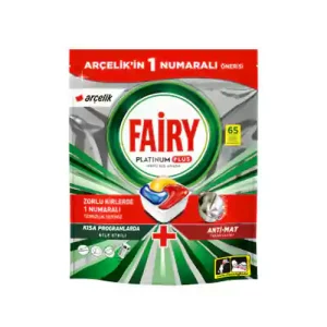 قرص ماشین ظرفشویی هلندی فيري پلاتينيوم پلاس Fairy Platinum Plus Bulaşık بسته 65 عددی