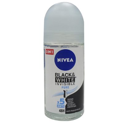 مام رولی نیوآ NIVEA سری بلک اند وایت مدل پیور زنانه مدل اروپایی حجم 50 میلی لیتر